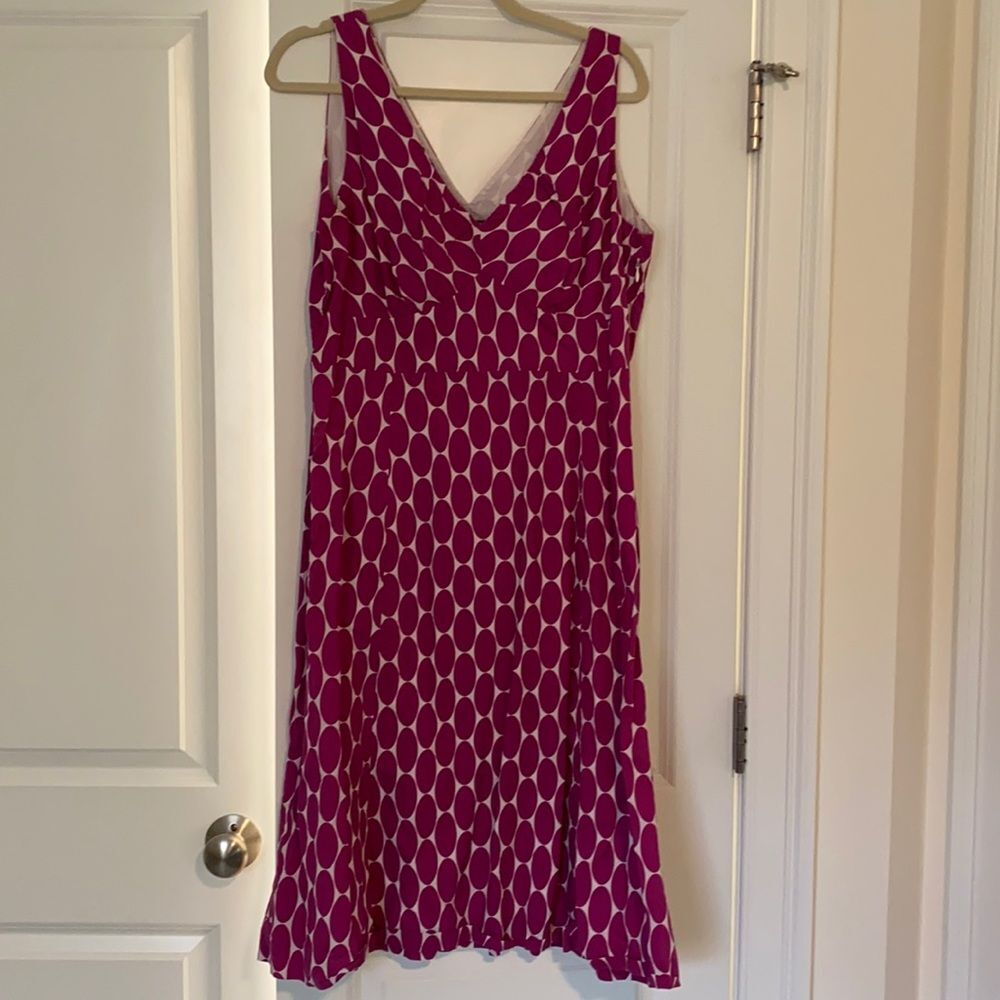 Boden Purple White Polka Dot Dress Versatile Size 16 EUC